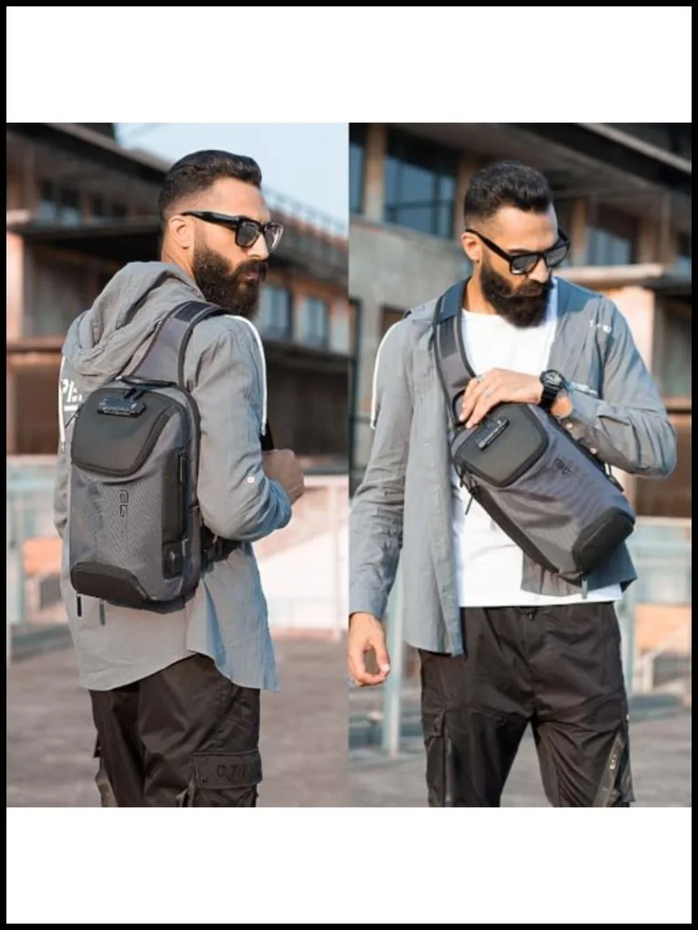 Waterproof Sling Backpack Crossbody Bag for Men Tablet Travel Shoulder Bag